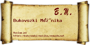 Bukovszki Mónika névjegykártya